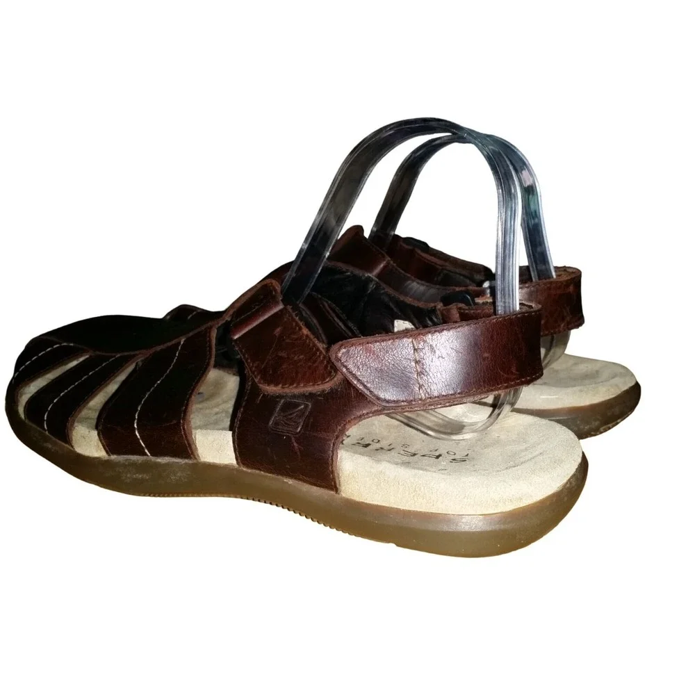 Sperry Top-Sider Mens 11 Fisherman Sandals Brown Leather Casual‎ Summer Shoes